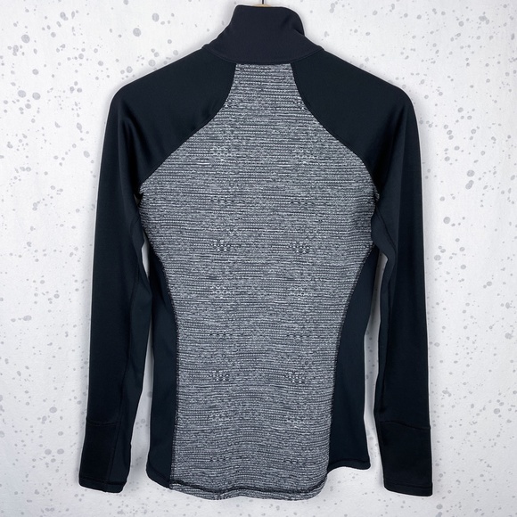 Calia Warm 1/4 Zip Pullover Graphite/Egret/Caviar (gray and black). Thumbholes. - Picture 2 of 12